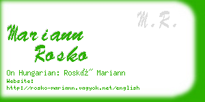 mariann rosko business card